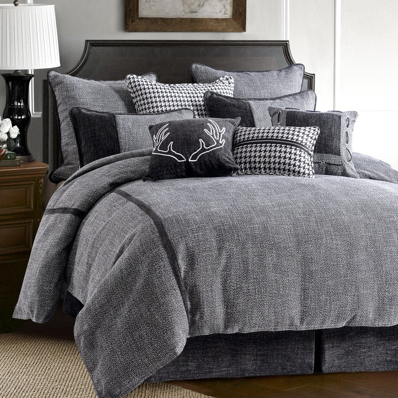 Gray and shop black comforter