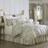 Gramercy Jacobean Floral Aqua Comforter Set, Super Queen Super Queen Comforter