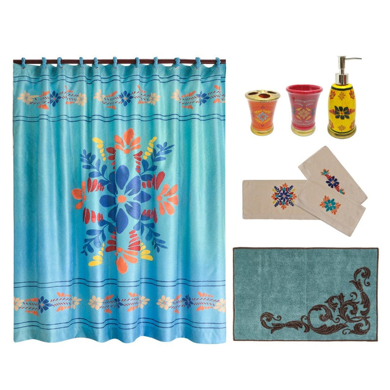 Bonita 8 PC Bath Accessory and Towel Set Complete Bathroom Sets