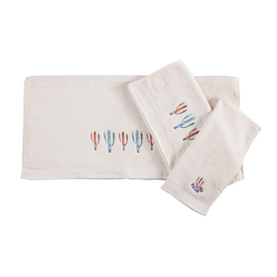 Cactus 8PC Bath Accessory and Cream Towel Set HiEnd Accents
