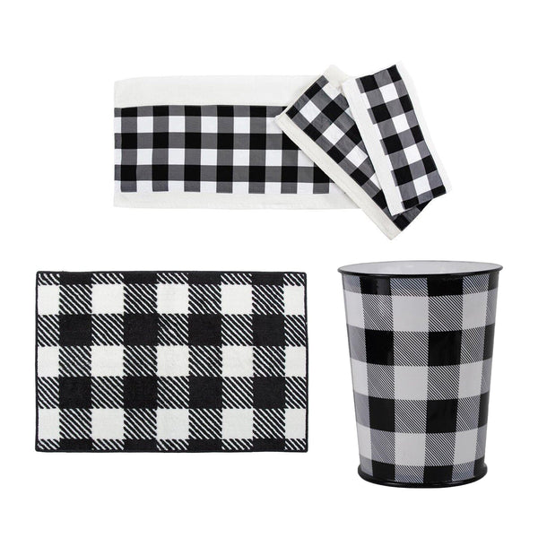 Big Black and White Buffalo Plaid Hand & Bath Towel by annaleeblysse