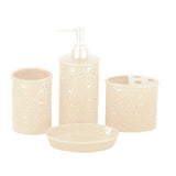 Cream Savannah 9PC Bath Accessory and Towel Set Complete Bathroom Sets