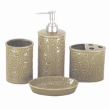 Lily 9 PC Bathroom Lifestyle, White Complete Bathroom Sets