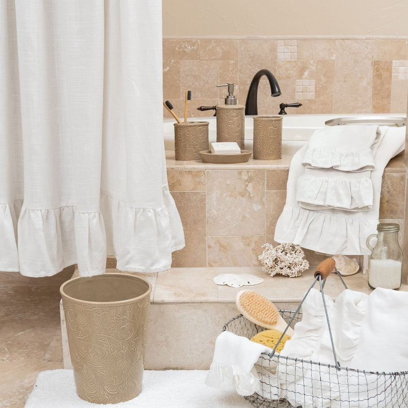 Lily 9 PC Bathroom Lifestyle, White Complete Bathroom Sets