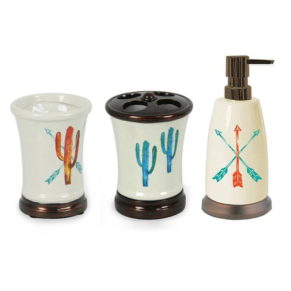 Cactus 3-PC Bath Countertop Accessory Set Countertop Bathroom Sets