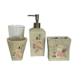 Desert Skull Rose Floral 3-PC Bath Countertop Accessory Set Countertop Bathroom Sets