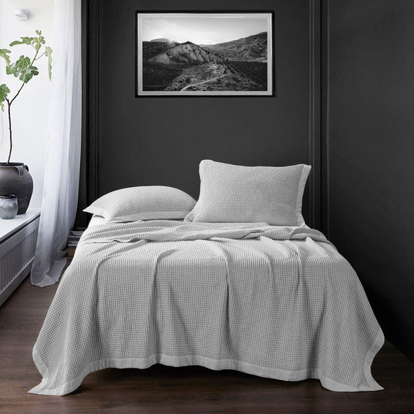 Waffle Weave Cotton Coverlet Coverlet / Twin / Gray Coverlet