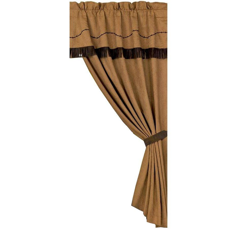 Barbwire Dark Tan Embroidered Single Panel Curtain Curtain