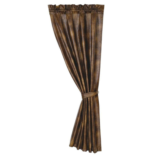 Brown Faux Leather Single Panel Curtain Curtain