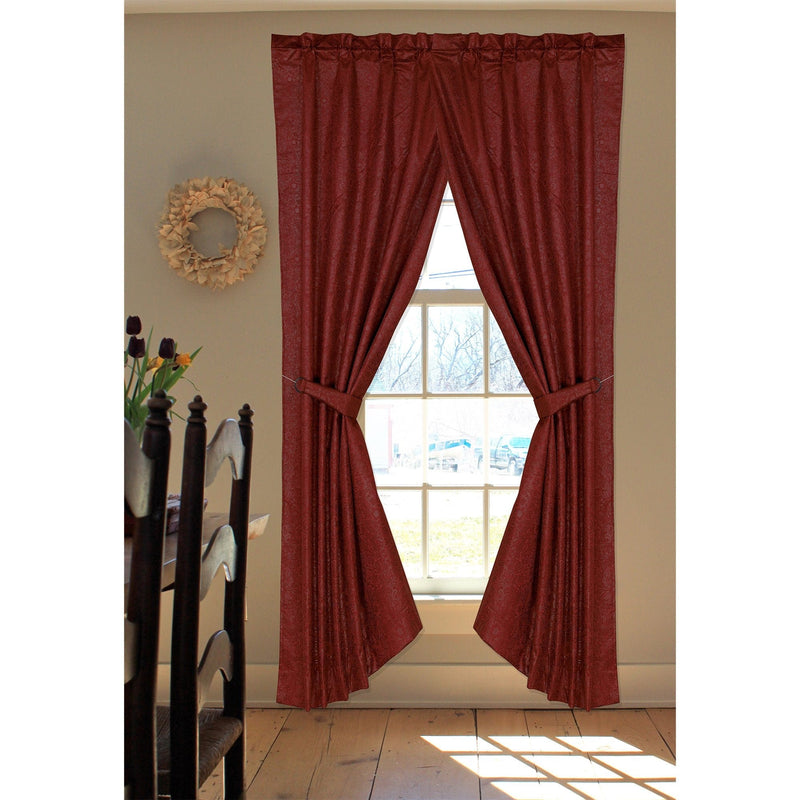 Cheyenne Red Faux Leather Single Panel Curtain Curtain