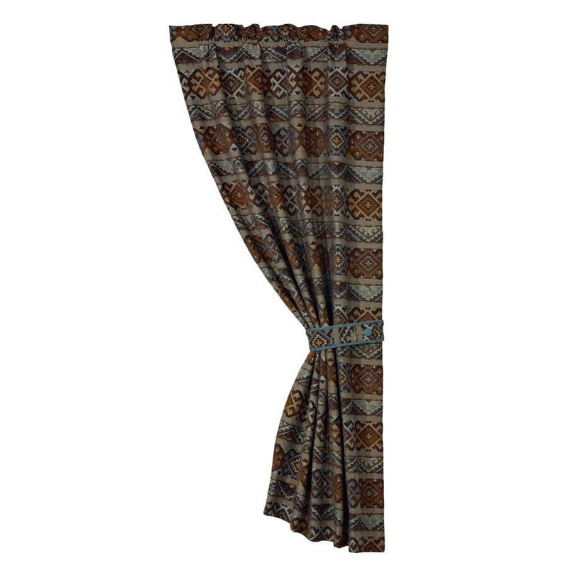 Rio Grande Blue & Brown Single Panel Curtain Curtain