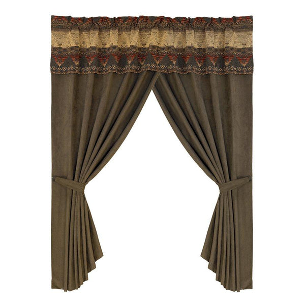 Sierra Rod Pocket Window Curtains (PAIR) w/ Valance Curtain