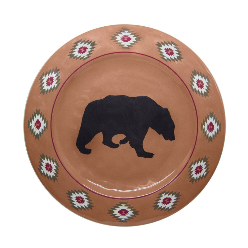 Aztec Bear 4-PC Melamine Dinner Plate Set Dinner Plate