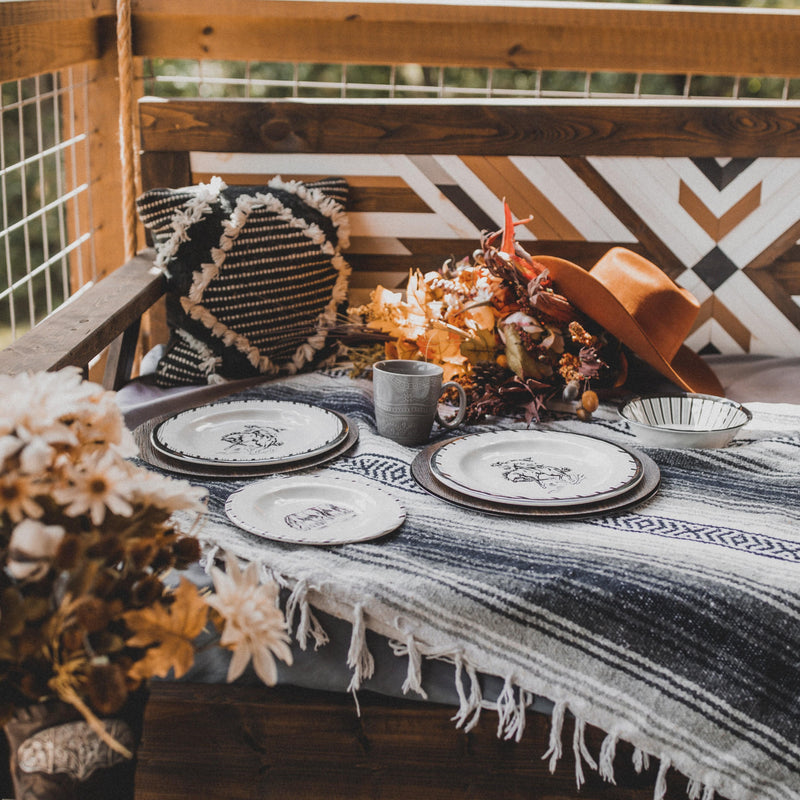 Ranch Life Melamine Dinner Plates, Set of 4 Dinner Plate
