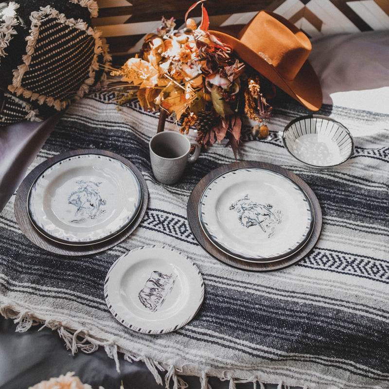 Ranch Life Melamine Dinner Plates, Set of 4 Dinner Plate