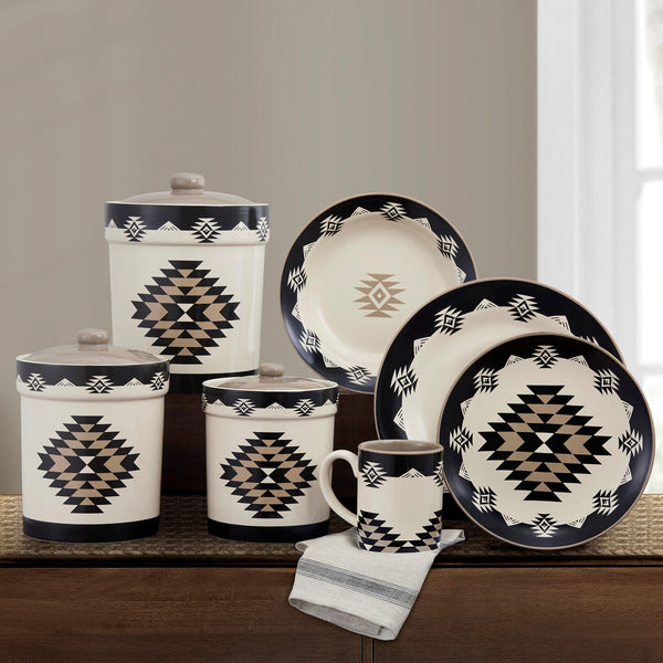 Chalet Aztec 19PC Dinnerware and Canister Set | HiEnd Accents