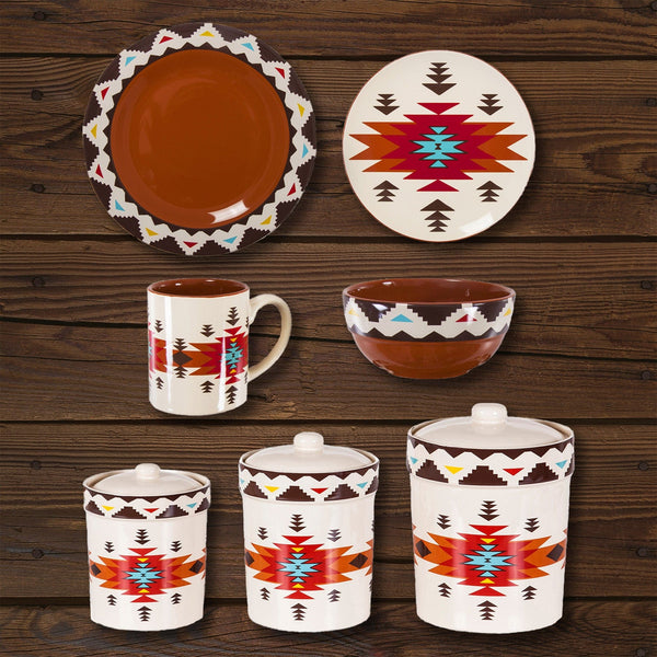 Del Sol Aztec 19-PC Dinnerware and Canister Set Dinnerware Set