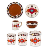 Del Sol Aztec 19-PC Dinnerware and Canister Set Dinnerware Set