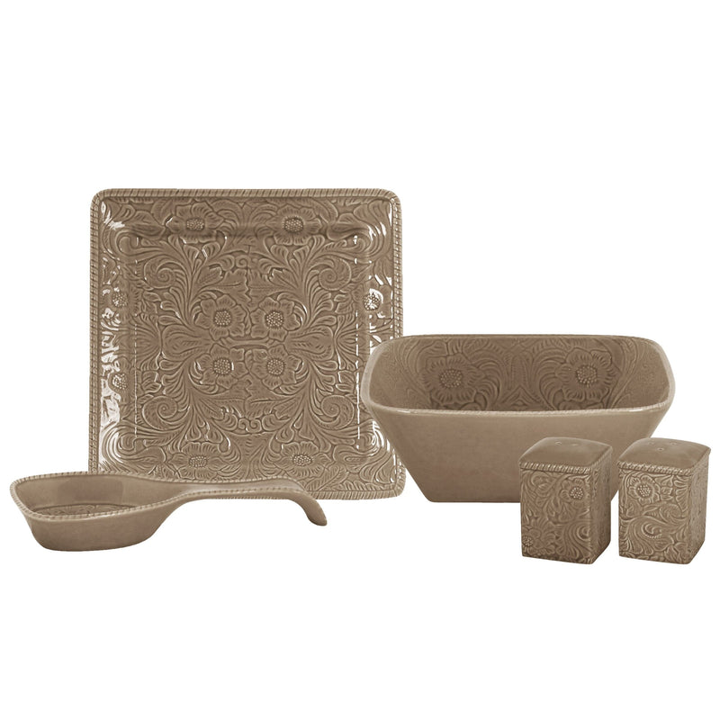 Savannah 5PC Ceramic Dinnerware Set Dinnerware Set