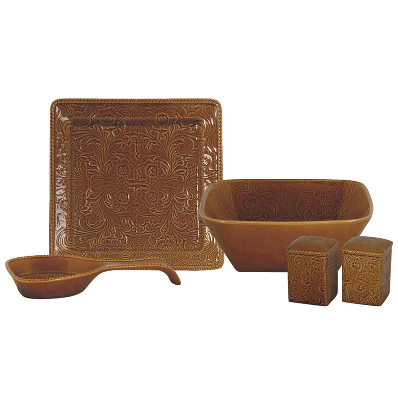 Savannah 5PC Ceramic Dinnerware Set Dinnerware Set
