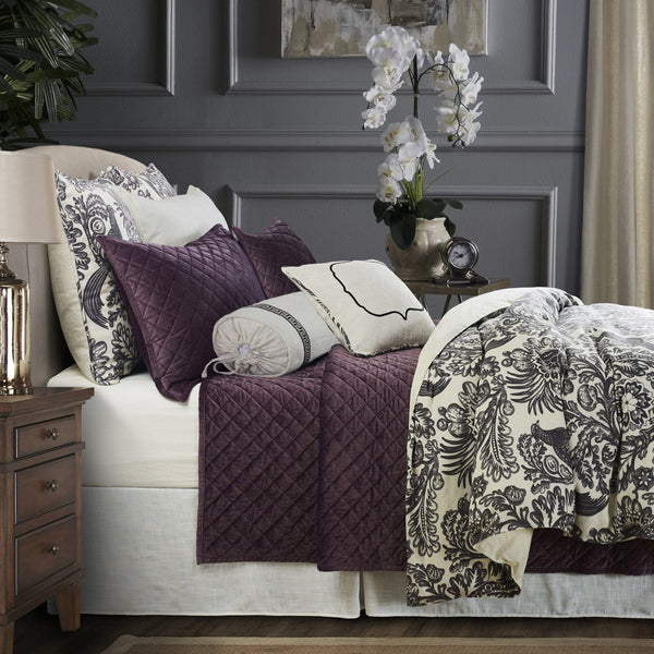 Augusta Toile Duvet Cover and Duvet Cover Set Duvet Cover Set / Super Queen / Amethyst Duvet Cover