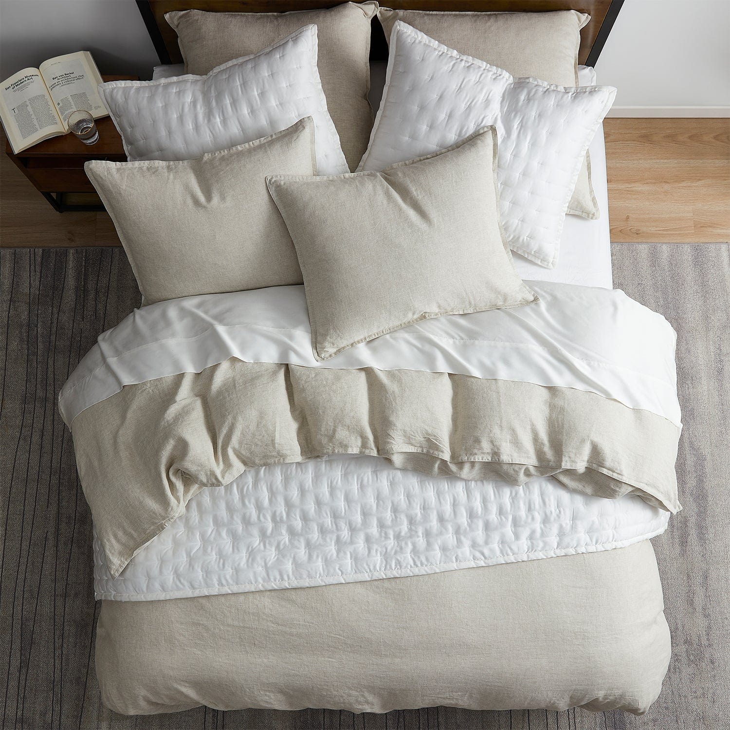 100% French Flax Linen Duvet Cover Set - Midnight