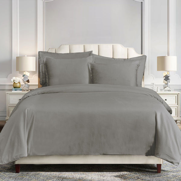 Velvet Duvet Cover Set Super Queen / Gray Duvet Cover