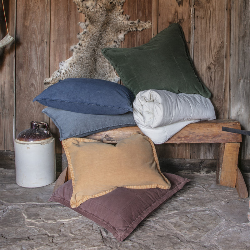 Stonewashed Cotton Canvas Euro Sham Euro Sham