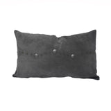 Western Suede Antique Silver Concho & Studded Lumbar Pillow Gray