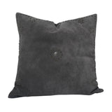 Western Suede Antique Silver Concho & Studded Pillow Gray