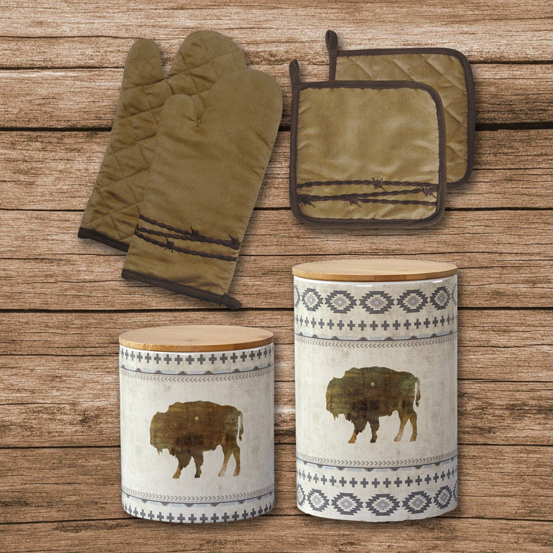 Barbwire Print and Free Spirit Canister 6 PC Set Kitchen Lifestyle