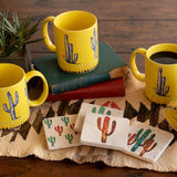 Cactus 8PC Coffee Mug and Coaster Set Kitchen Lifestyle