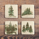 Deer Mug and Scenery Tree  Coaster 8PC Set Kitchen Lifestyle