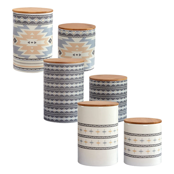 American Atelier Canister Set 3-piece Ceramic Jars In Small