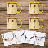 Large Arrow Mug and Desert Skull Coaster 8PC Set Kitchen Lifestyle