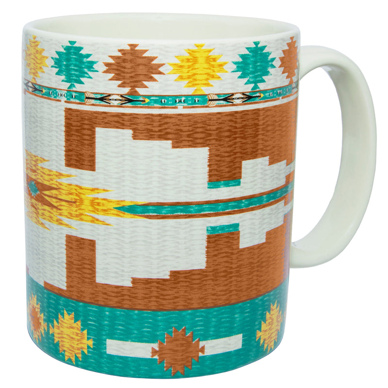 Pueblo Aztec Mug and Cowboy Sunset Coaster 8PC Set Kitchen Lifestyle