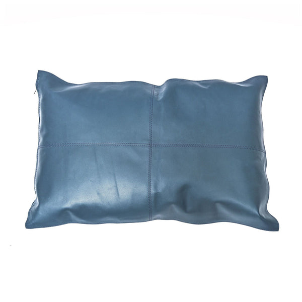 Blue Leather Pillow Leather Pillow
