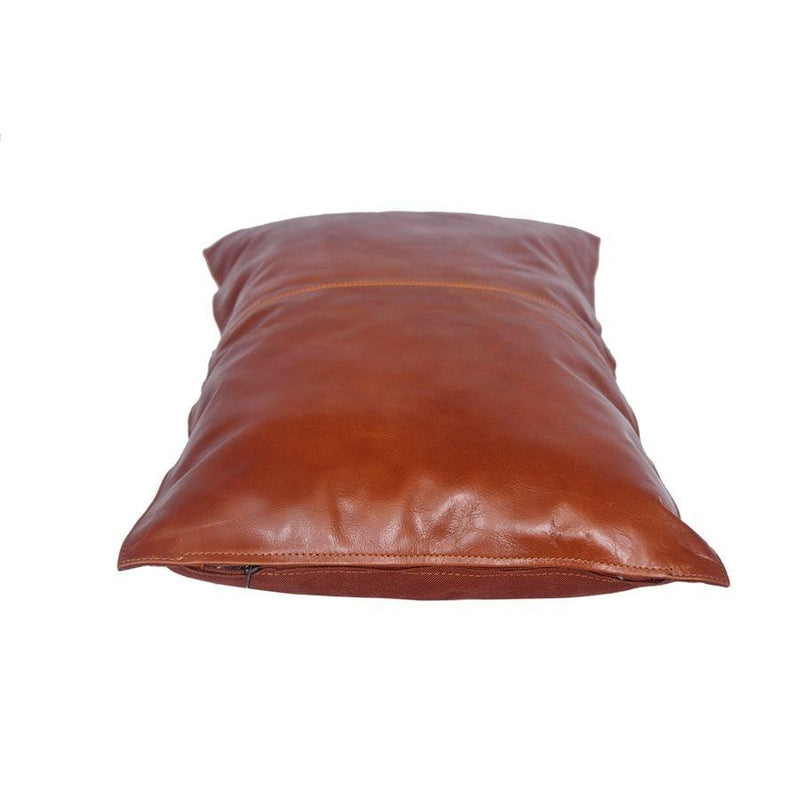 Cognac faux leather pillow 2025