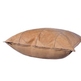 Chevron Genuine Leather Tassel Throw Pillow, 20x20 Leather Pillow
