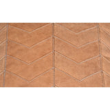 Chevron Genuine Leather Tassel Throw Pillow, 20x20 Leather Pillow