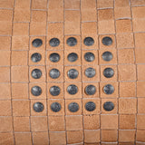 Soft Tan Basket Weave Genuine Leather Pillow With Stud Accents, 20x12 Leather Pillow