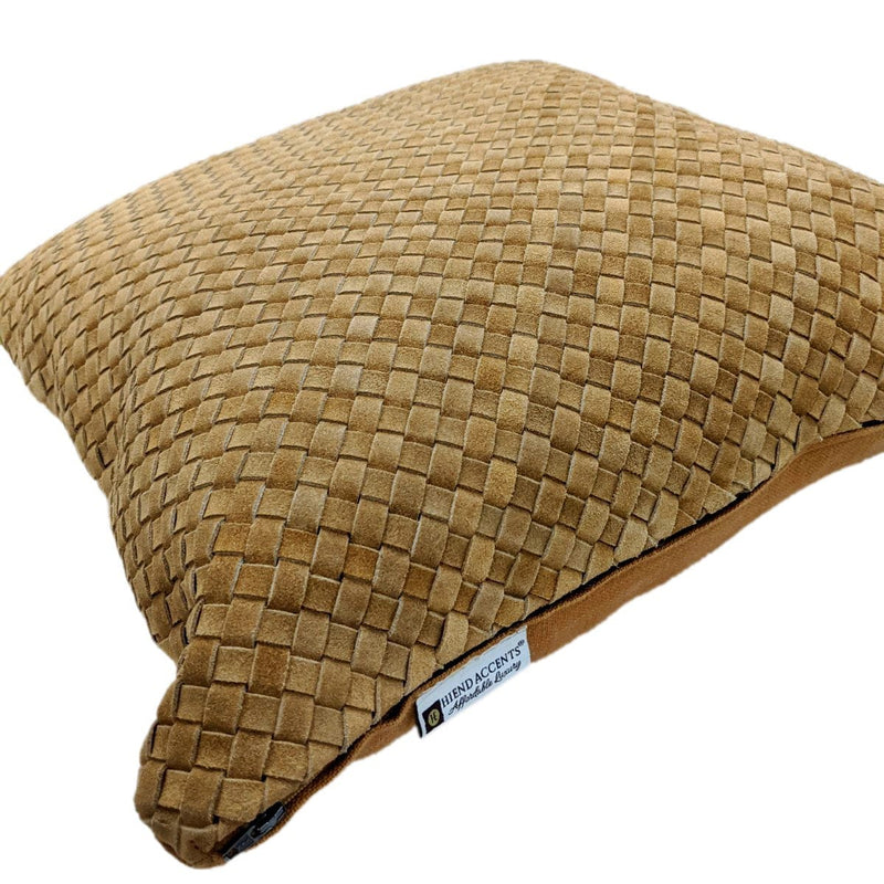 Woven Suede Lumbar Pillow Leather Pillow