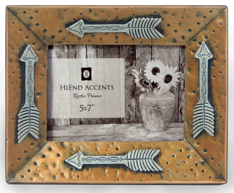 Gold Picture Frame w/ Arrows, 5x7 Picture Frame