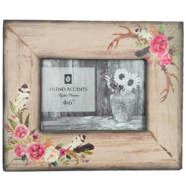 Rose/Antler Picture Frame, 4x6 Picture Frame