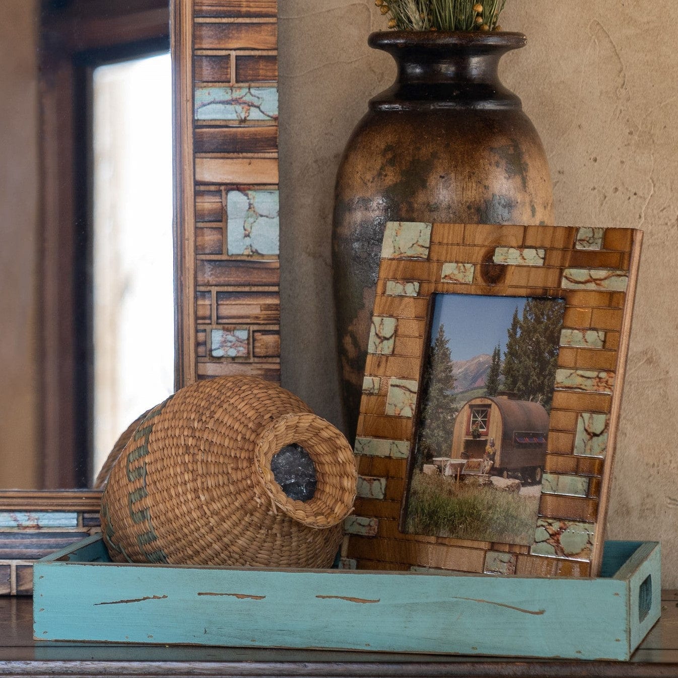 Turquoise Inlay Picture Frame | HiEnd Accents