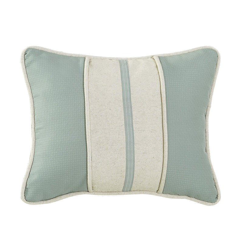 Belmont Textured Fabric Pillow w/ Linen Stripe, 16x20 Pillow