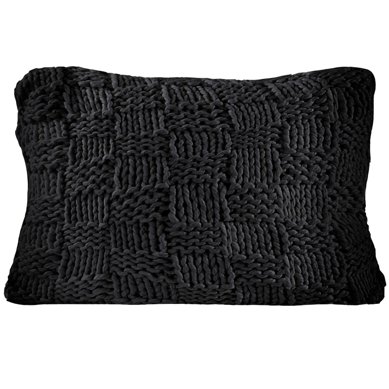 Chess Knit Dutch Euro Pillow Black Pillow