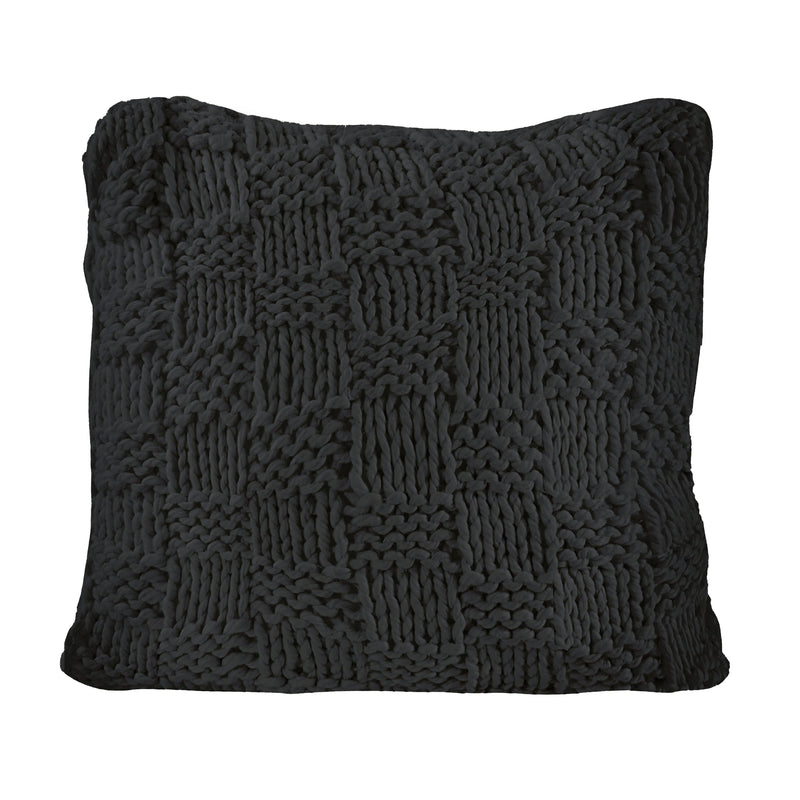 Chess Knit Euro Pillow, 27x27, 6 Colors Black Pillow