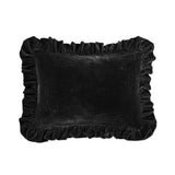 Stella Faux Silk Velvet Oblong Pillow Black Pillow
