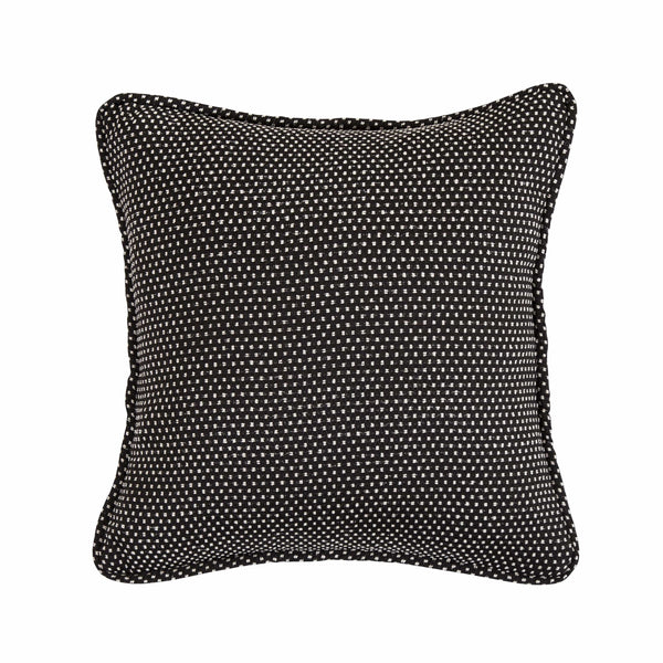 Blackberry Polka Dot Pillow Reversed To Solid Black, 20x20 Pillow